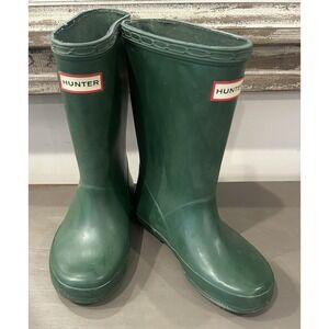 Hunter First Boots Rainboots Green US 10/1 UK 9 Forest Kids Youth
